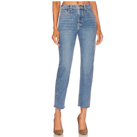 NWT FREE PEOPLE x Care FP A New Day Mid Rise Straight Leg Jean In ISLA Blue